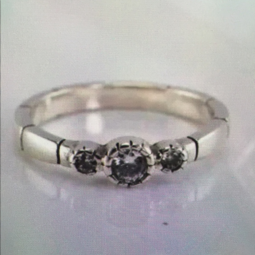 Silpada Retired SS and CZ Bezel Set Ring R2271